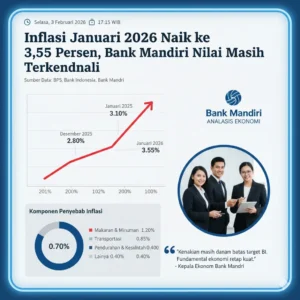 Inflasi Januari 2026 Naik ke 3,55 Persen, Bank Mandiri Nilai Masih Terkendali