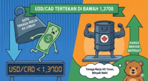 USD/CAD Tertekan di Bawah 1,3700, Data Tenaga Kerja AS Lemah dan Harga Minyak Menguat