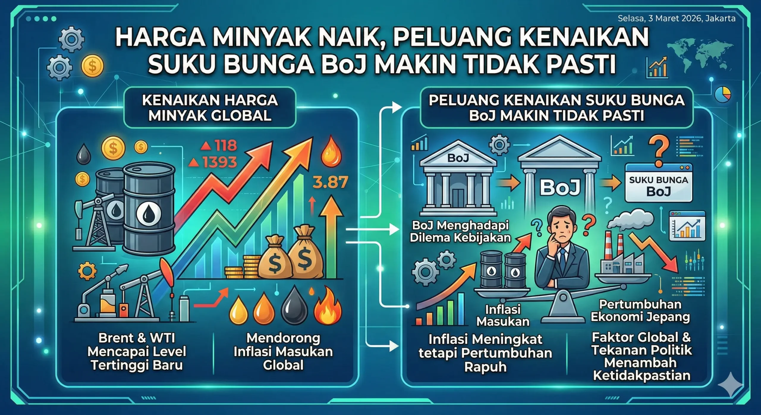 Harga Minyak Naik, Peluang Kenaikan Suku Bunga BoJ Makin Tidak Pasti
