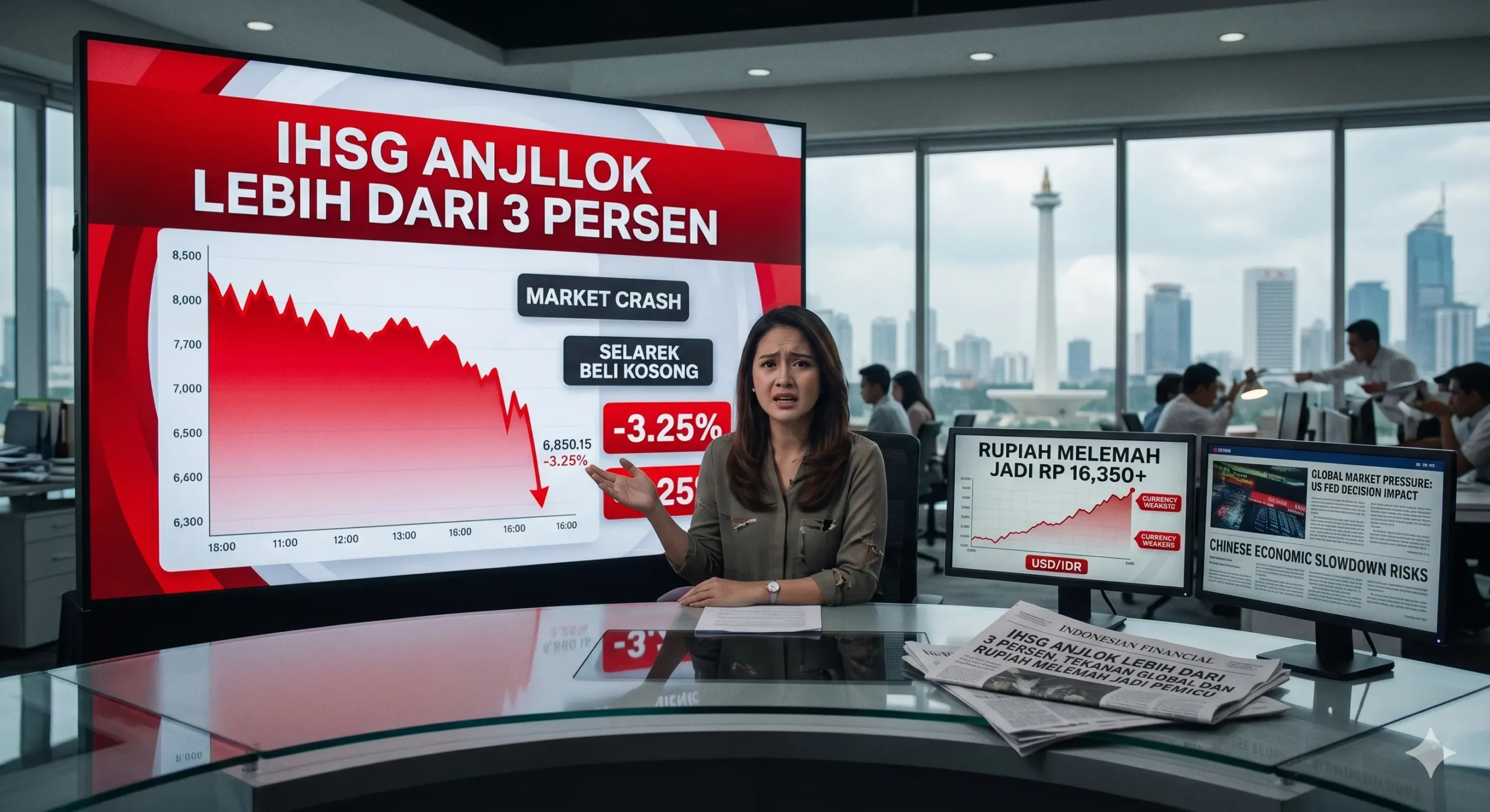 IHSG Anjlok Lebih dari 3 Persen, Tekanan Global dan Rupiah Melemah Jadi Pemicu