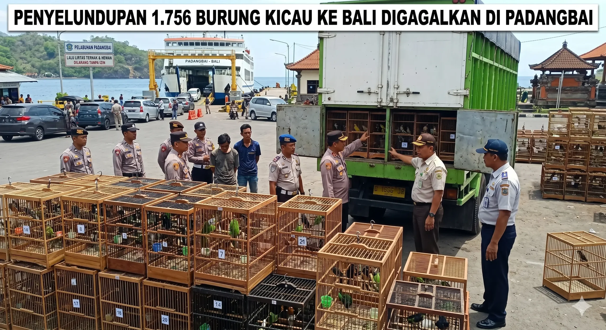 Penyelundupan 1.756 Burung Kicau ke Bali Digagalkan di Pelabuhan Padangbai