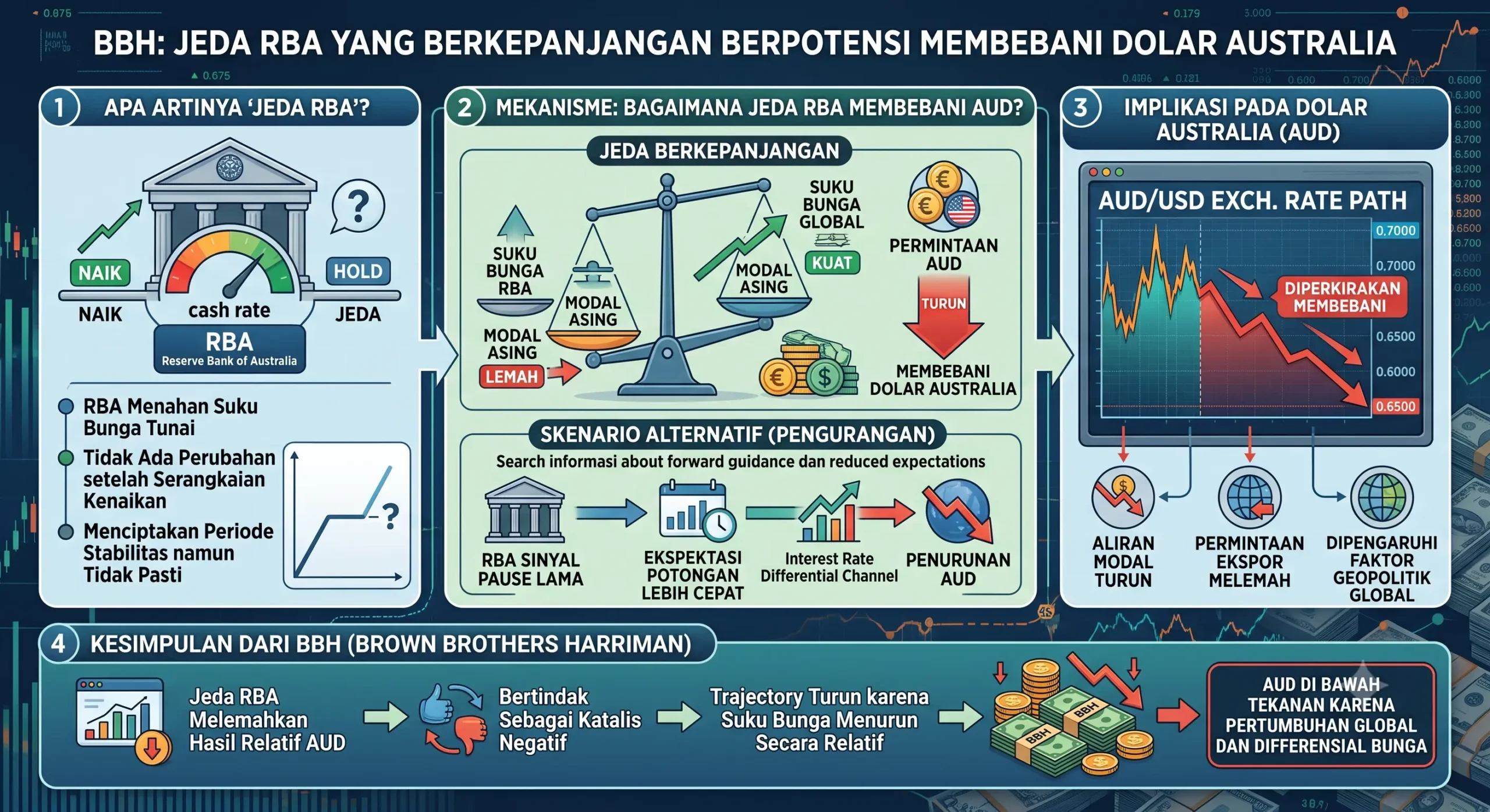 BBH: Jeda RBA yang Berkepanjangan Berpotensi Membebani Dolar Australia
