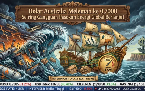 Dolar Australia Melemah ke 0,7000 Seiring Gangguan Pasokan Energi Global Berlanjut