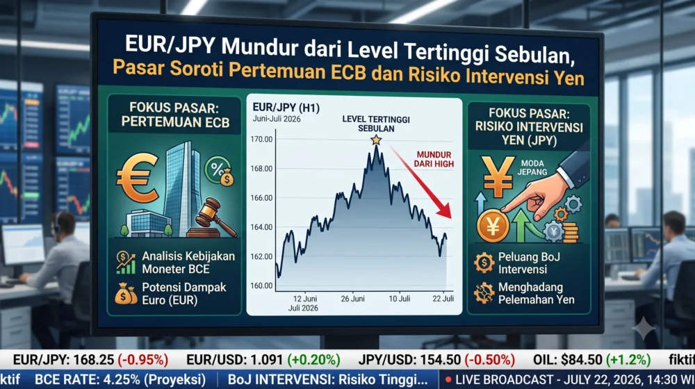EUR/JPY Mundur dari Level Tertinggi Sebulan, Pasar Soroti Pertemuan ECB dan Risiko Intervensi Yen