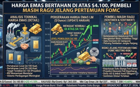 Harga Emas Bertahan di Atas $4.100, Pembeli Masih Ragu Jelang Pertemuan FOMC