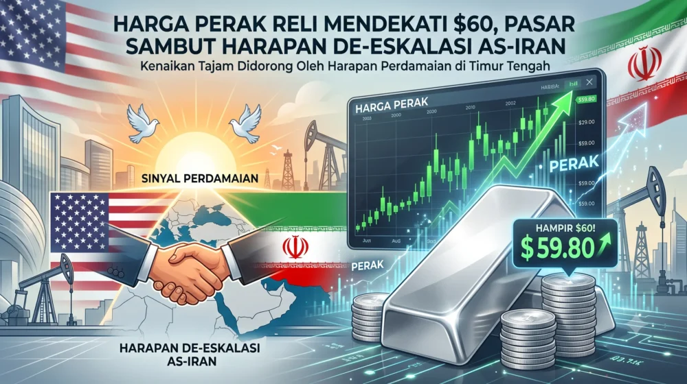 Harga Perak Reli Mendekati $60, Pasar Sambut Harapan De-eskalasi AS-Iran