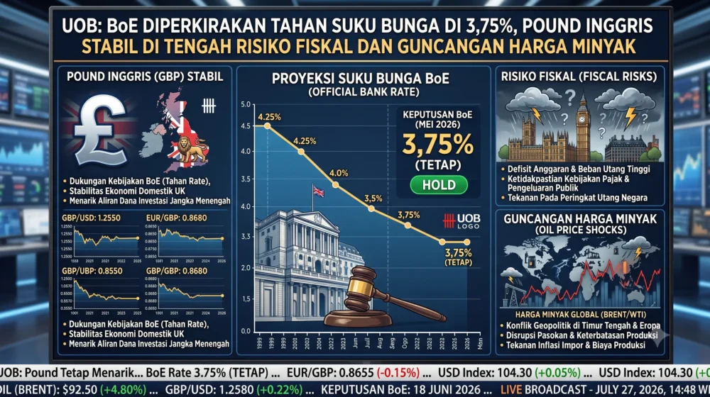 UOB: BoE Diperkirakan Tahan Suku Bunga di 3,75%, Pound Inggris Stabil di Tengah Risiko Fiskal dan Guncangan Harga Minyak