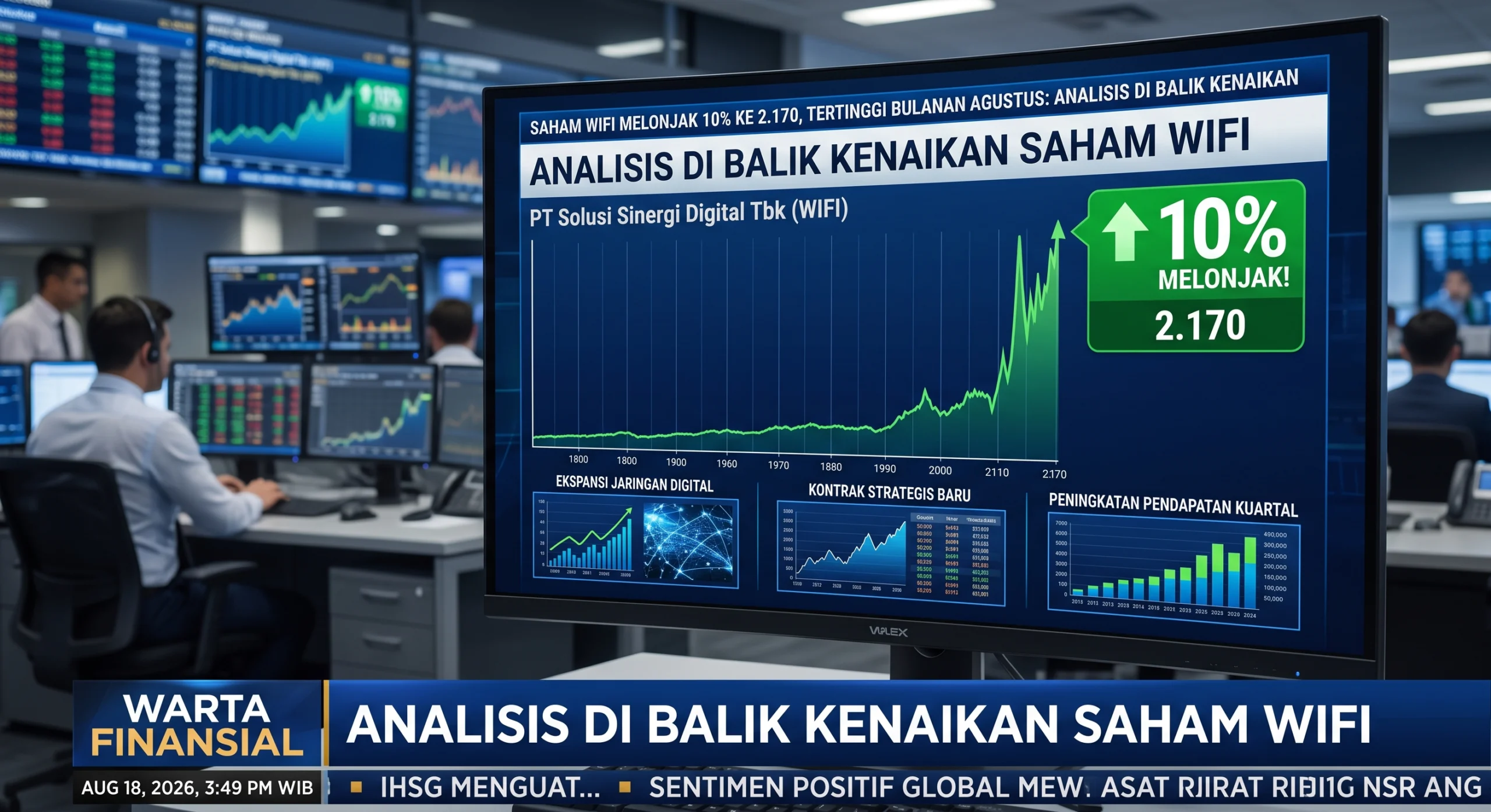 Saham WIFI Melonjak 10% ke 2.170, Tertinggi Bulanan Agustus: Analisis di Balik Kenaikan