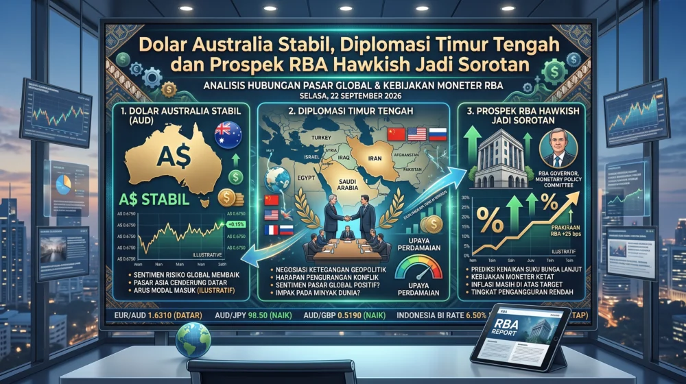 Dolar Australia Stabil, Diplomasi Timur Tengah dan Prospek RBA Hawkish Jadi Sorotan