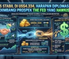 Emas Stabil di US$4.334, Harapan Diplomasi Iran Diimbangi Prospek The Fed yang Hawkish
