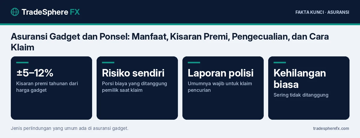 Fakta kunci: Asuransi Gadget dan Ponsel: Manfaat, Kisaran Premi, Pengecualian, dan Cara Klaim