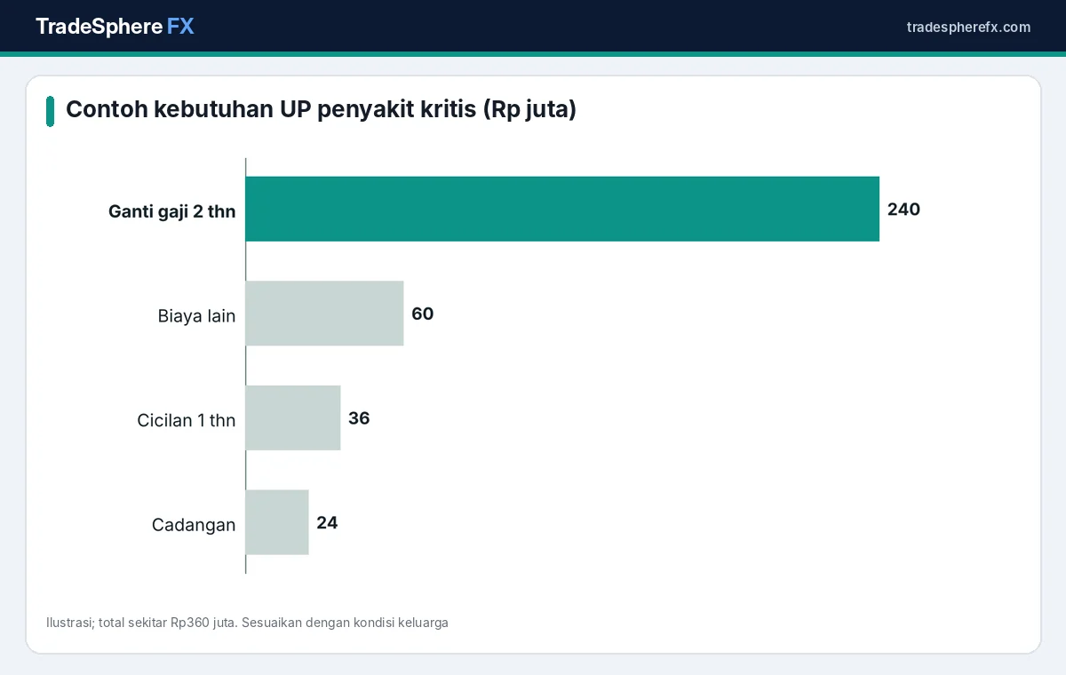 Grafik contoh kebutuhan uang pertanggungan asuransi penyakit kritis
