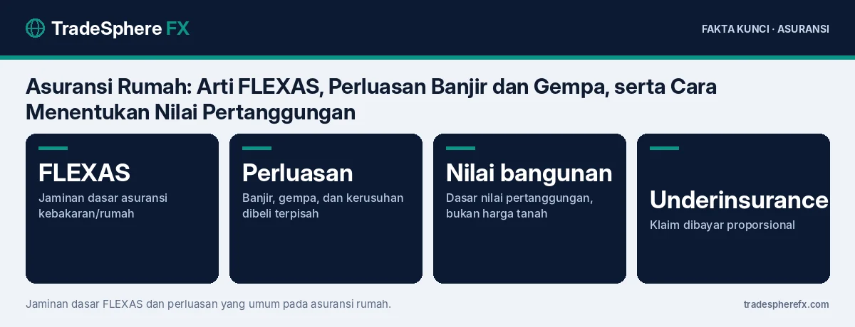Fakta kunci: Asuransi Rumah: Arti FLEXAS, Perluasan Banjir dan Gempa, serta Cara Menentukan Nilai Pertanggungan