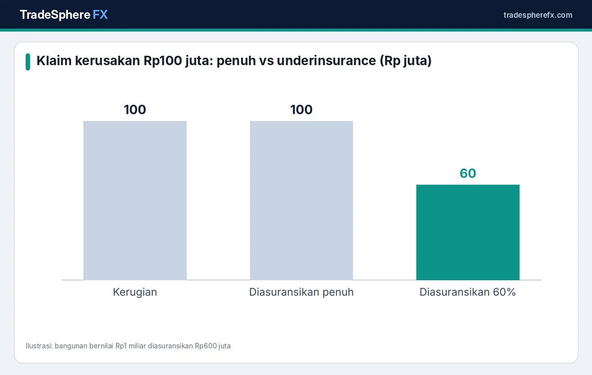 Contoh perhitungan klaim proporsional akibat nilai pertanggungan kurang