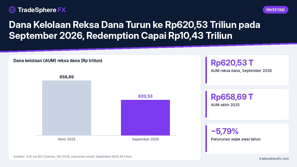 Dana Kelolaan Reksa Dana Turun ke Rp620,53 Triliun pada September 2026, Redemption Capai Rp10,43 Triliun