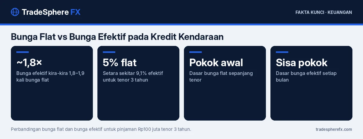 Fakta kunci: Bunga Flat vs Bunga Efektif pada Kredit Kendaraan: Cara Menghitung dan Membandingkan