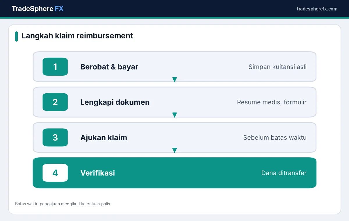 Diagram langkah klaim reimbursement asuransi kesehatan