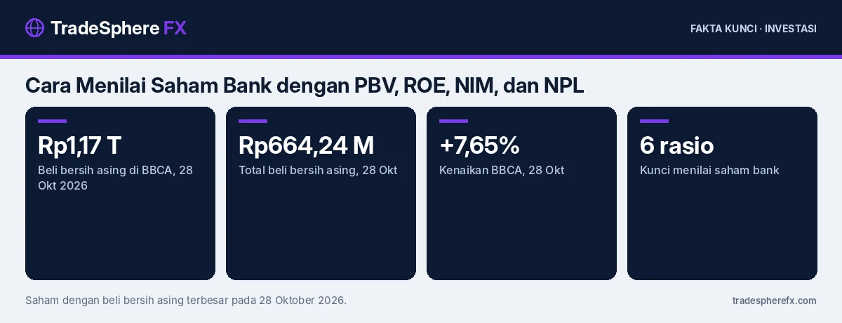 Fakta kunci: Cara Menilai Saham Bank dengan PBV, ROE, NIM, dan NPL: Belajar dari Asing yang Memborong BBCA