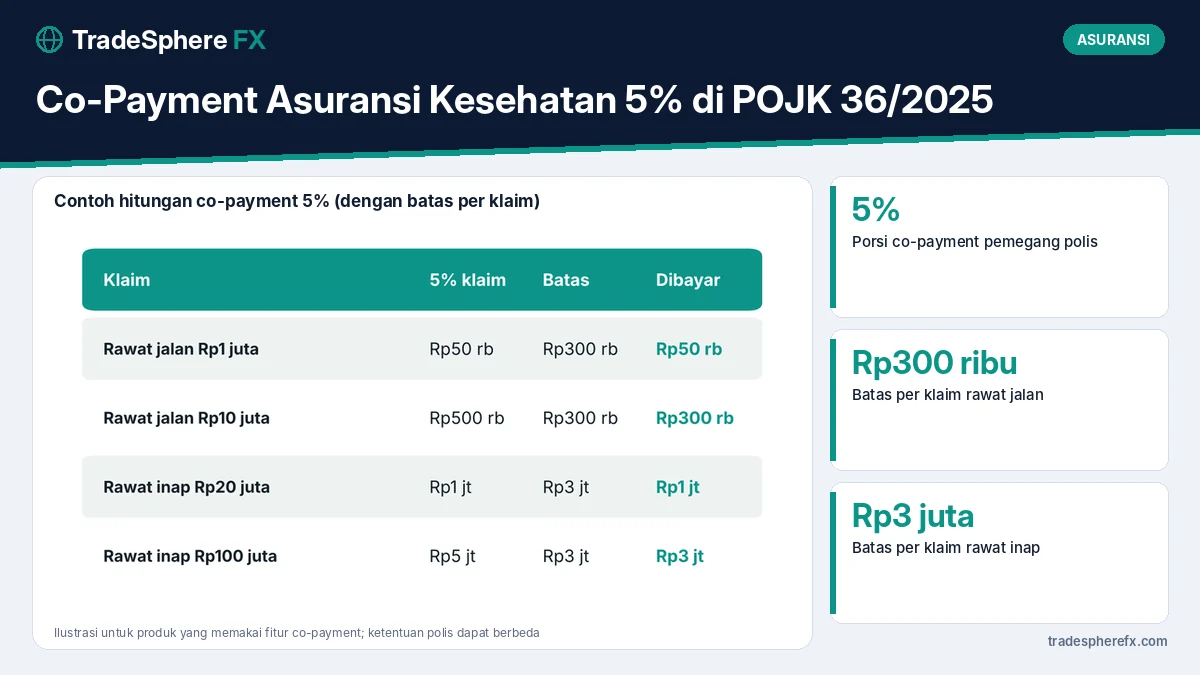 Co-Payment Asuransi Kesehatan 5% di POJK 36/2025: Cara Kerja, Batas Maksimal, dan Contoh Hitungan