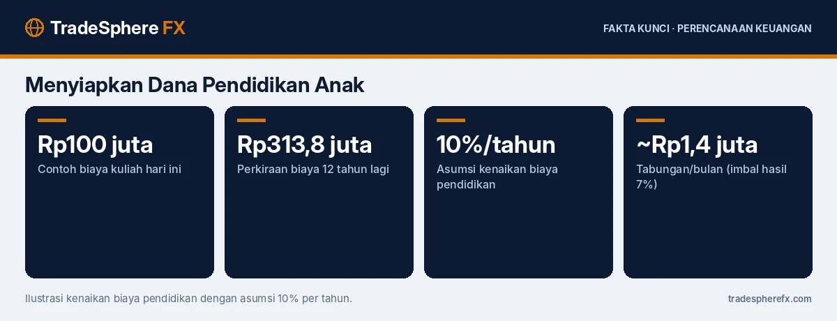 Fakta kunci: Menyiapkan Dana Pendidikan Anak: Cara Menghitung dengan Asumsi Inflasi Pendidikan dan Contoh 12 Tahun