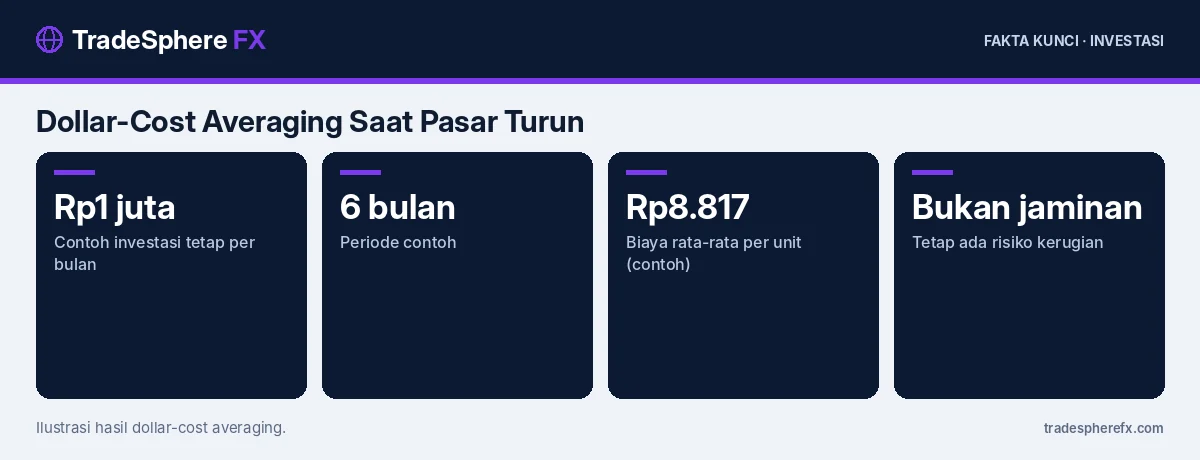 Fakta kunci: Dollar-Cost Averaging Saat Pasar Turun: Cara Kerja, Contoh Hitungan, dan Batasannya