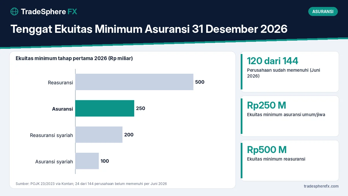 Tenggat Ekuitas Minimum Asuransi 31 Desember 2026: Baru 120 dari 144 Perusahaan yang Memenuhi