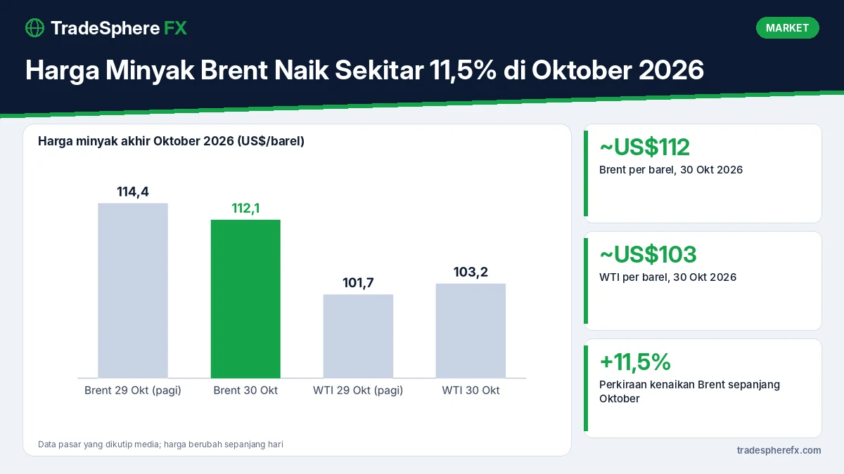 Harga Minyak Brent Naik Sekitar 11,5% di Oktober 2026: Penyebab dan Dampaknya ke Indonesia