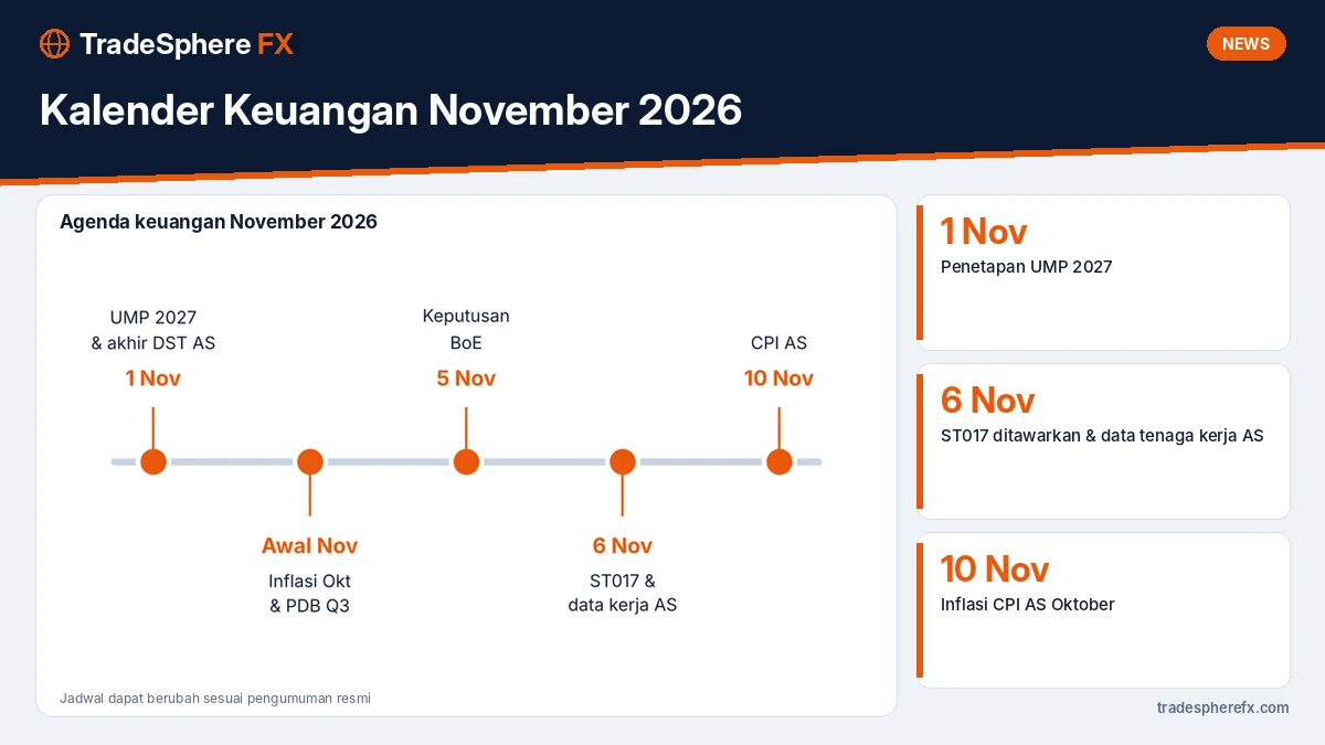 Kalender Keuangan November 2026: UMP 2027, Inflasi, ST017, Data AS, dan Bank Sentral