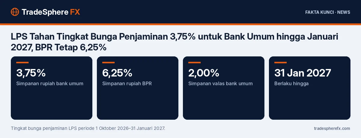 Fakta kunci: LPS Tahan Tingkat Bunga Penjaminan 3,75% untuk Bank Umum hingga Januari 2027, BPR Tetap 6,25%