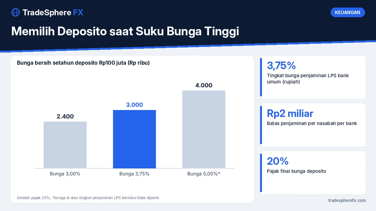 Memilih Deposito saat Suku Bunga Tinggi: Batas Penjaminan LPS, Pajak 20%, dan Bunga Bersih