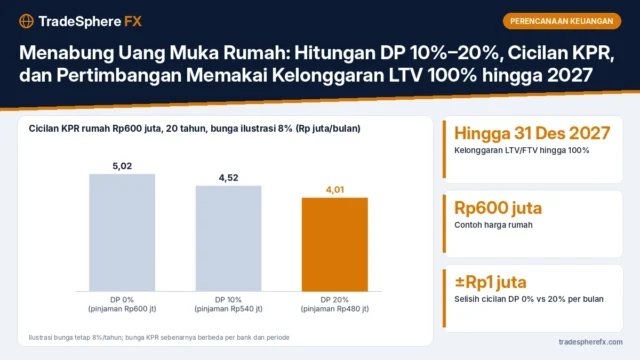 Menabung Uang Muka Rumah: Hitungan DP 10%–20%, Cicilan KPR, dan Pertimbangan Memakai Kelonggaran LTV 100% hingga 2027