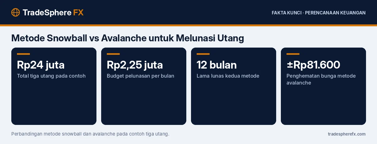 Fakta kunci: Metode Snowball vs Avalanche untuk Melunasi Utang: Contoh Hitungan Tiga Utang Rp24 Juta dan Mana yang Lebih Cocok