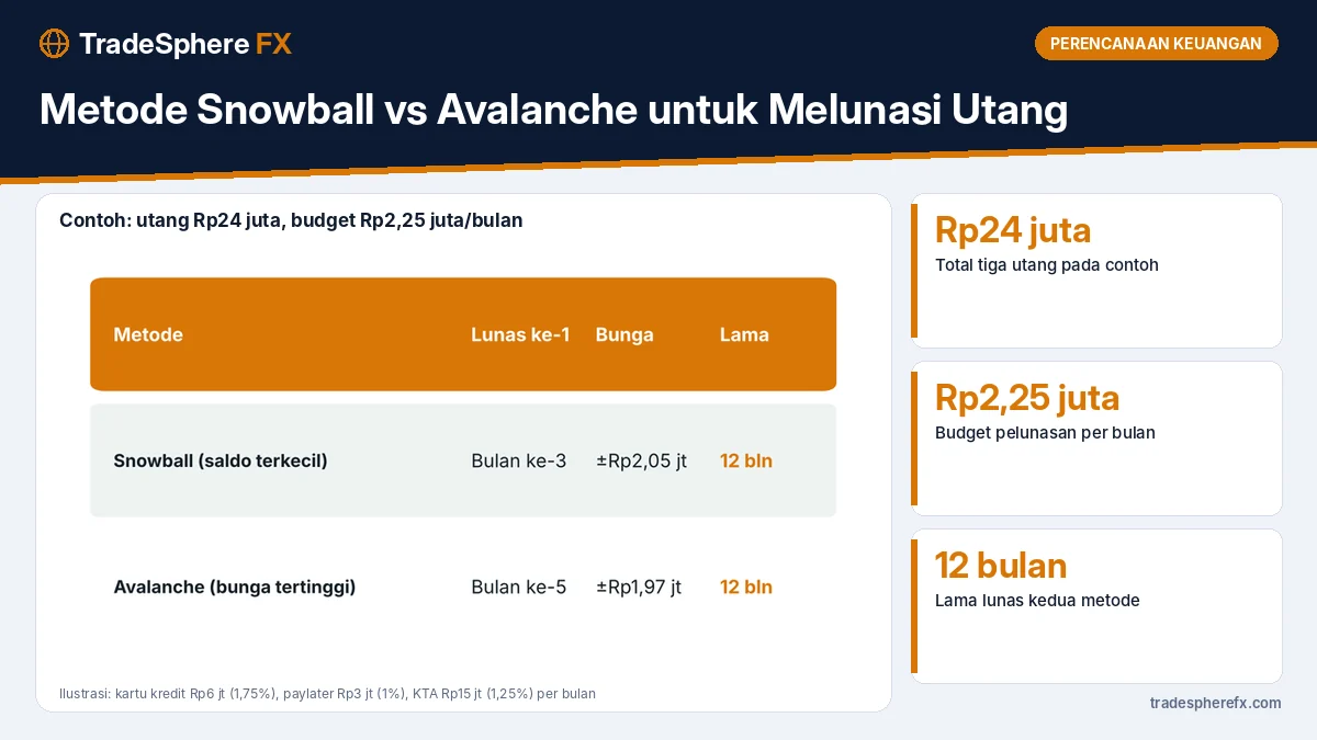 Metode Snowball vs Avalanche untuk Melunasi Utang: Contoh Hitungan Tiga Utang Rp24 Juta dan Mana yang Lebih Cocok