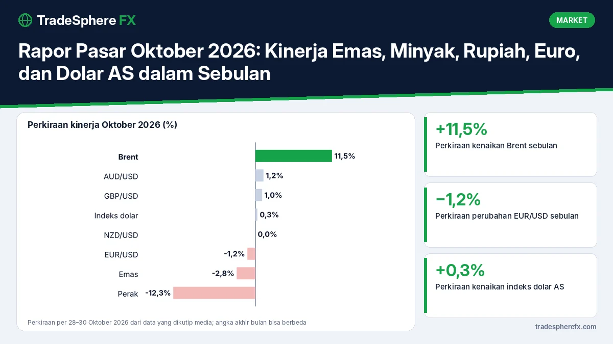 Rapor Pasar Oktober 2026: Kinerja Emas, Minyak, Rupiah, Euro, dan Dolar AS dalam Sebulan