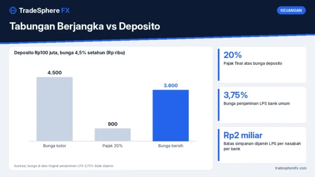 Tabungan Berjangka vs Deposito: Cara Menghitung Bunga Bersih setelah Pajak 20% dan Batas Penjaminan LPS