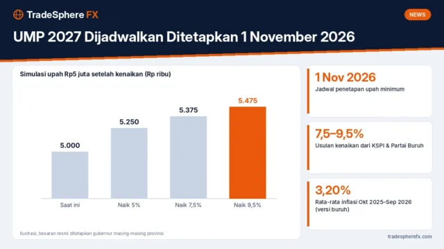 UMP 2027 Dijadwalkan Ditetapkan 1 November 2026: Usulan Kenaikan 7,5%–9,5% dan Simulasi untuk Gaji Rp5 Juta